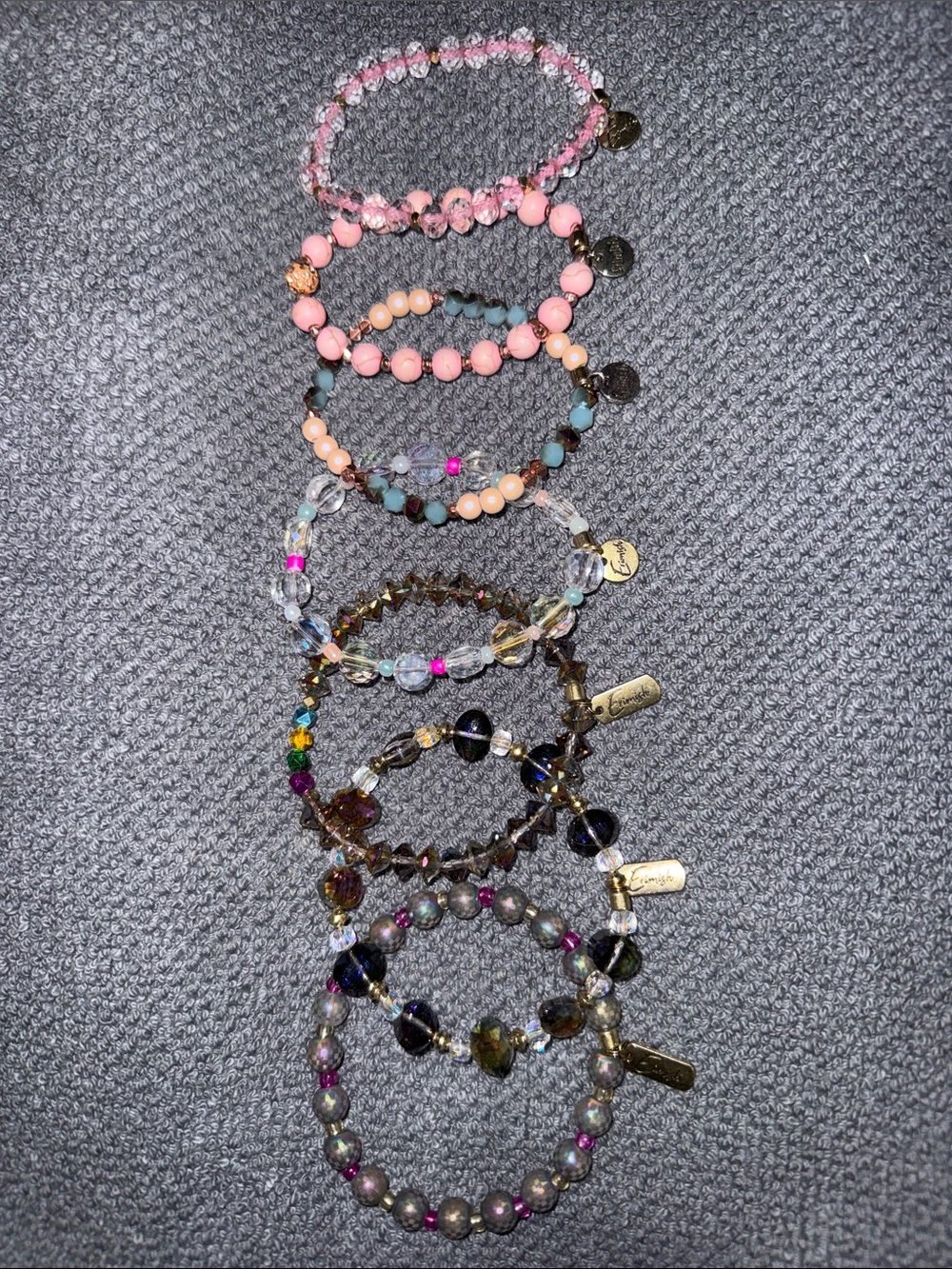 Erimish Colorful Beaded Bracelet Stack - Mixed Pastel & Metallic Accents